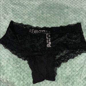 Black Lace Cheeky Panties with Floral Design